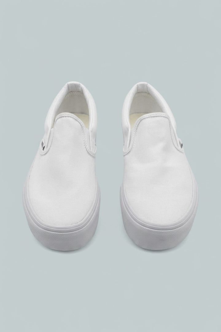 Classic Slip-On Platform Shoes - True White - 5 - Loafers