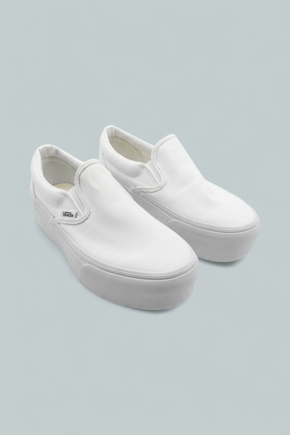 Classic Slip-On Platform Shoes - True White - 5 - Loafers