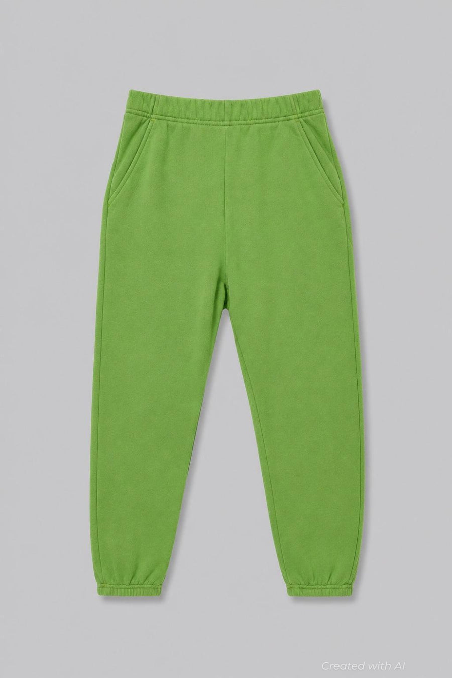 Classic Sweatpants With Contrast Stitch - Green - Sweatpant