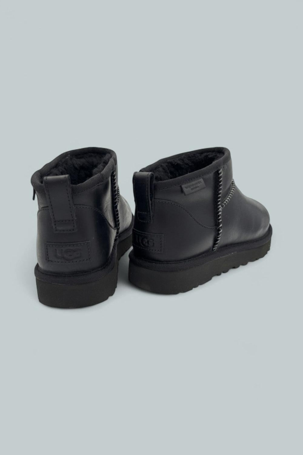 Classic Ultra Mini Leather Ankle Boots - Black - 8 - Boots