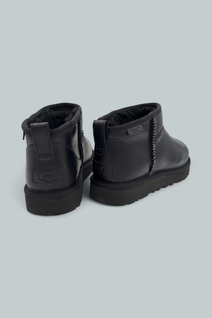 Classic Ultra Mini Leather Ankle Boots - Black - 8 - Boots