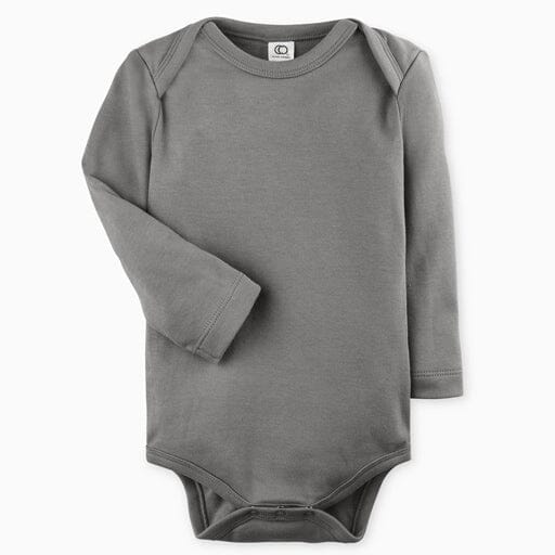 Classic Long Sleeve Bodysuit - Pewter Bodysuits + Onesies Colored Organics 