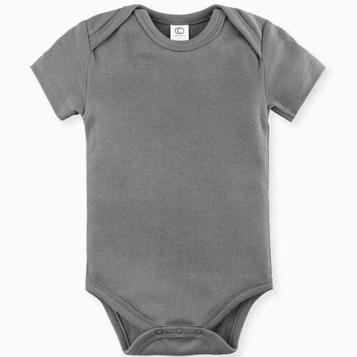 Classic Short Sleeve Bodysuit - Pewter Bodysuits + Onesies Colored Organics 