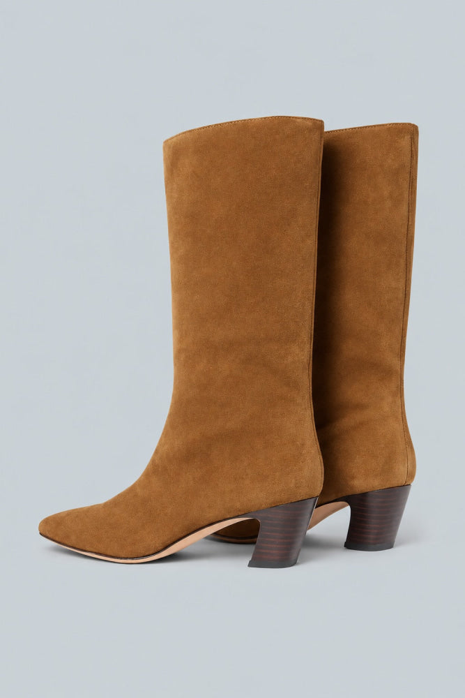 Cleo Kicked Heel Calf Boots - Cacao - 8 - Boots