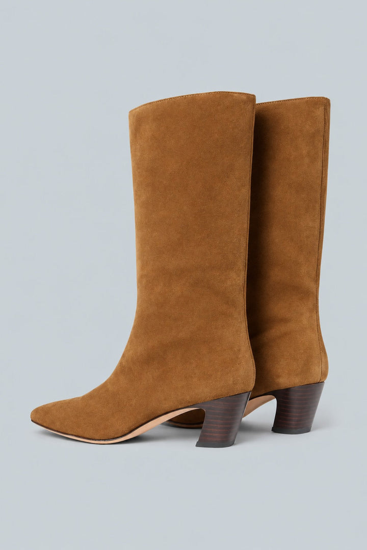 Cleo Kicked Heel Calf Boots - Cacao - 8 - Boots