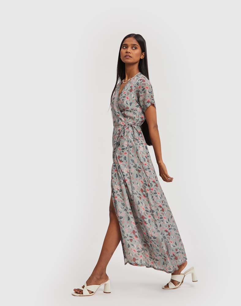 Maxi Wrap Dress - Green