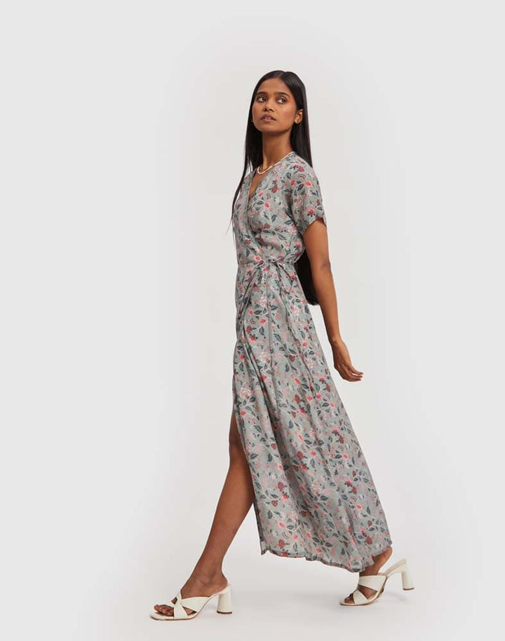 Maxi Wrap Dress - Green