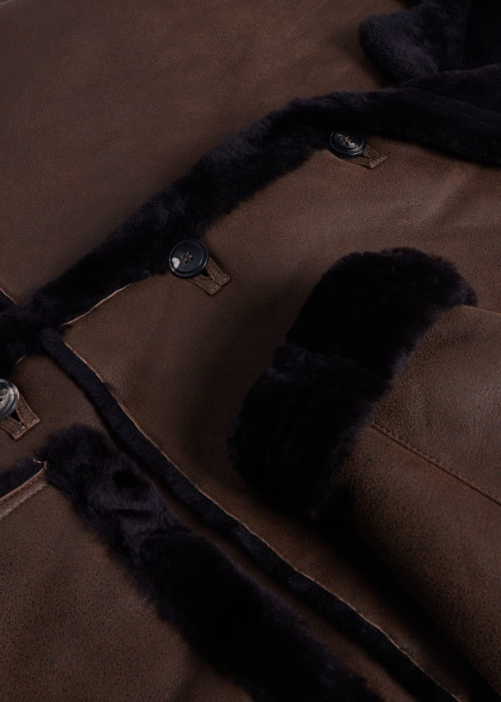 Coacoa Suede Shearling Coat - Brown - M (40) - Coat