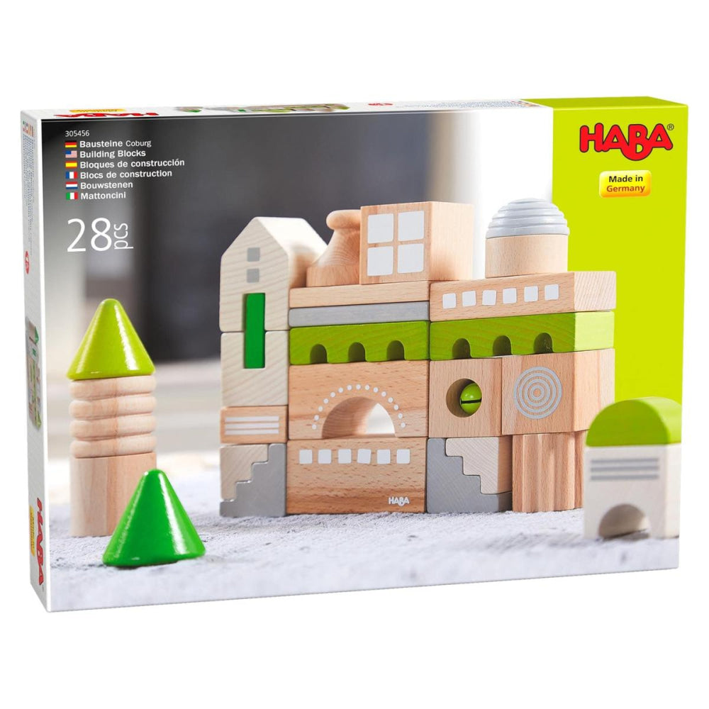 Coburg 28 Piece Wooden Building Blocks - ’Wooden Toy - Baby Kids Kids Adult Baby’