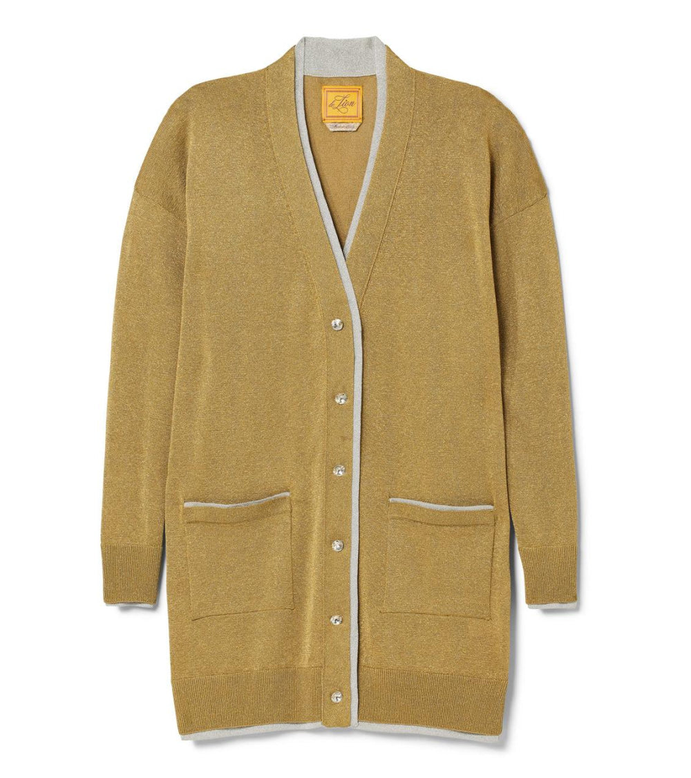 Coco Belted Cardigan - Gold - Cardigan