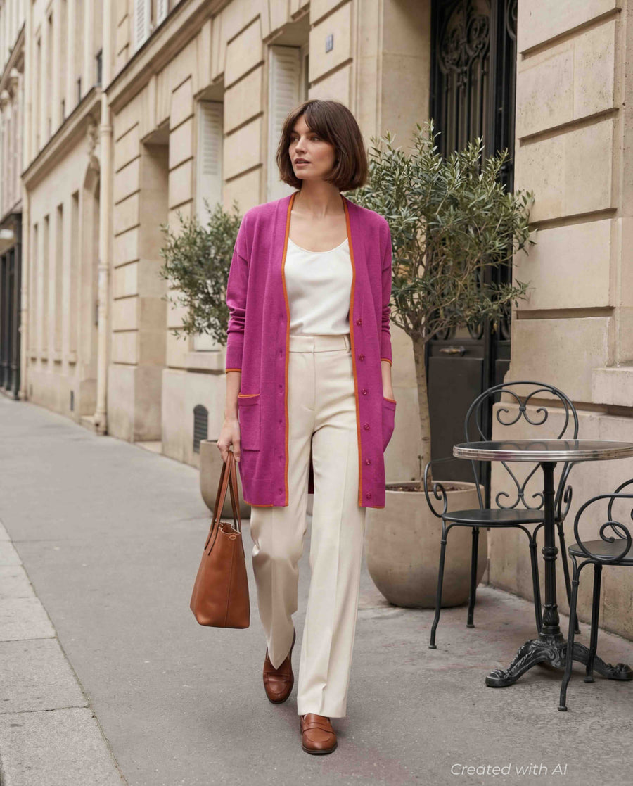 Coco Cardigan - Cerise Shimmer - Cardigan