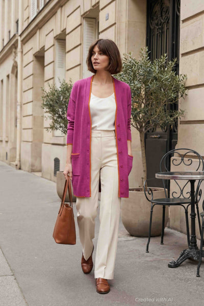 Coco Cardigan - Cerise Shimmer - Cardigan