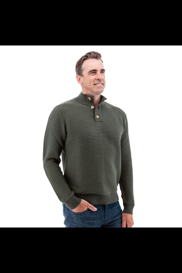 Cody Two Tone Textured Pullover - Thyme - Sweater