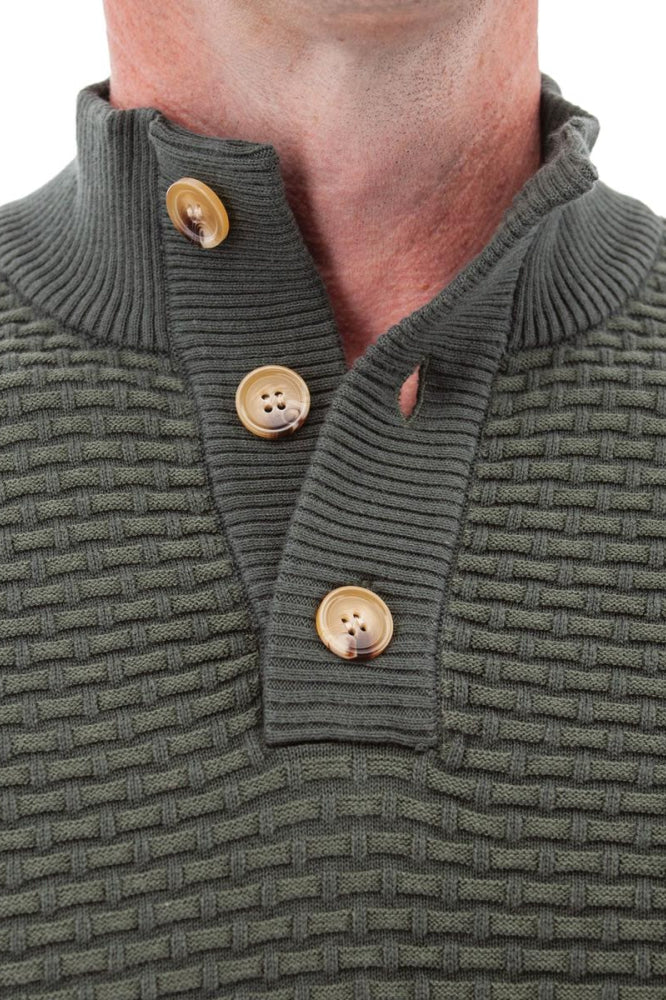 Cody Two Tone Textured Pullover - Thyme - Sweater