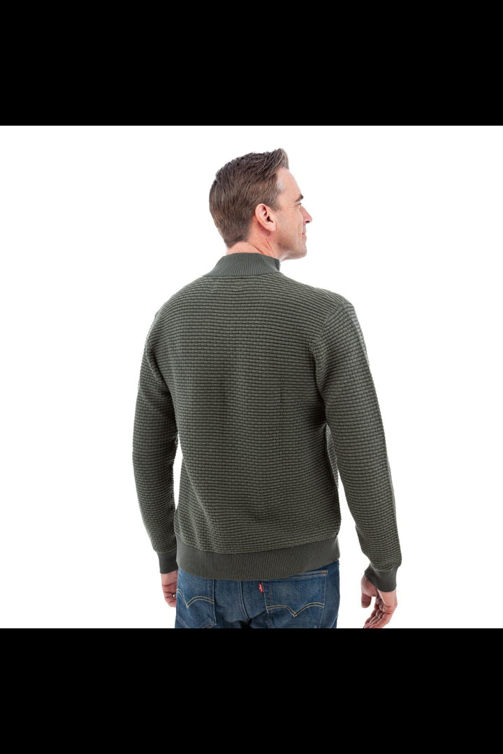 Cody Two Tone Textured Pullover - Thyme - Sweater