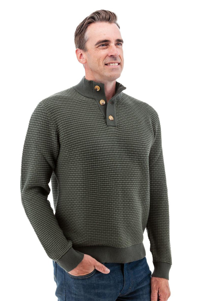 Cody Two Tone Textured Pullover - Thyme - Sweater