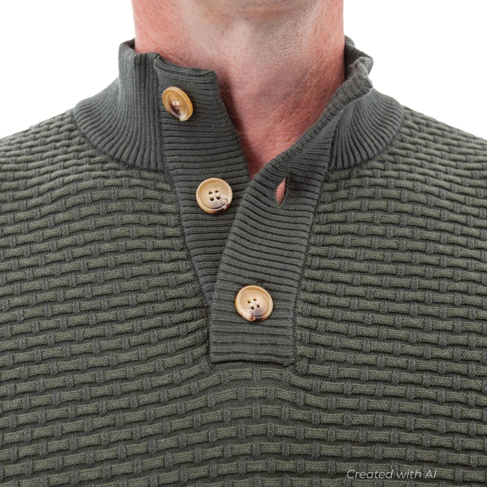 Cody Two Tone Textured Pullover - Thyme - Sweater