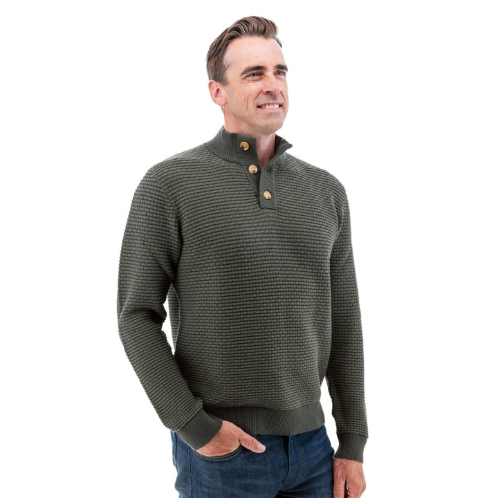 Cody Two Tone Textured Pullover - Thyme - Sweater