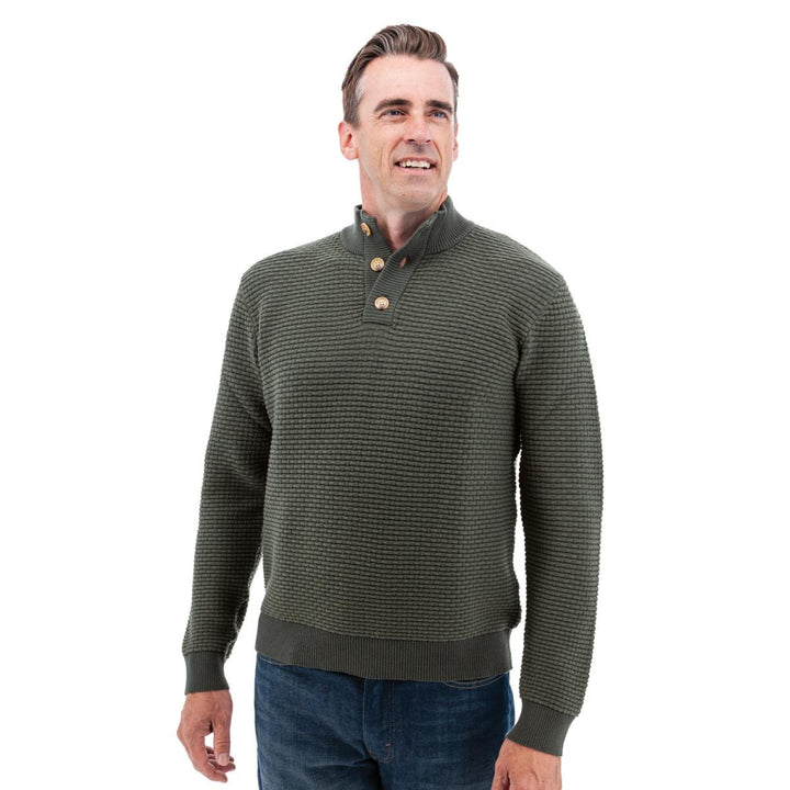 Cody Two Tone Textured Pullover - Thyme - Sweater