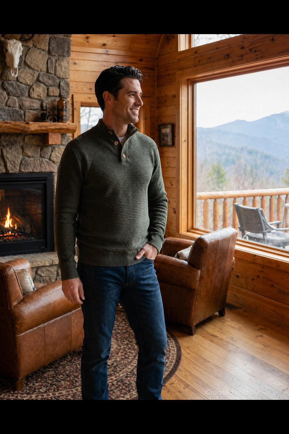 Cody Two Tone Textured Pullover - Thyme - Sweater