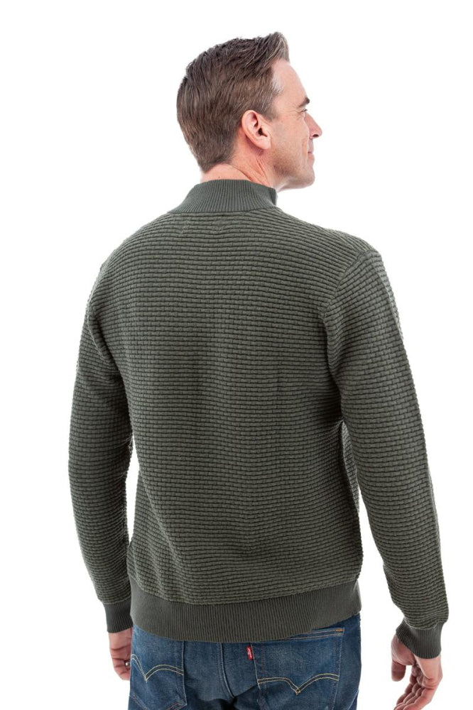 Cody Two Tone Textured Pullover - Thyme - Sweater