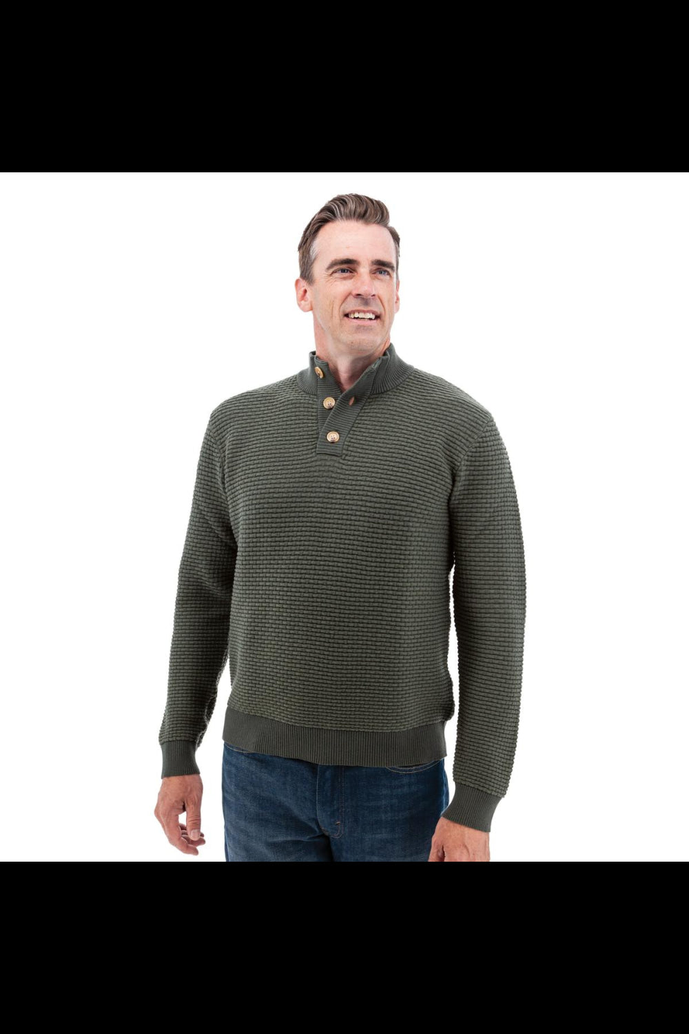 Cody Two Tone Textured Pullover - Thyme - Sweater