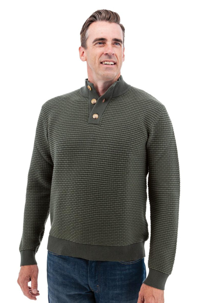 Cody Two Tone Textured Pullover - Thyme - Sweater