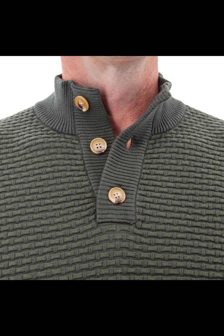 Cody Two Tone Textured Pullover - Thyme - Sweater