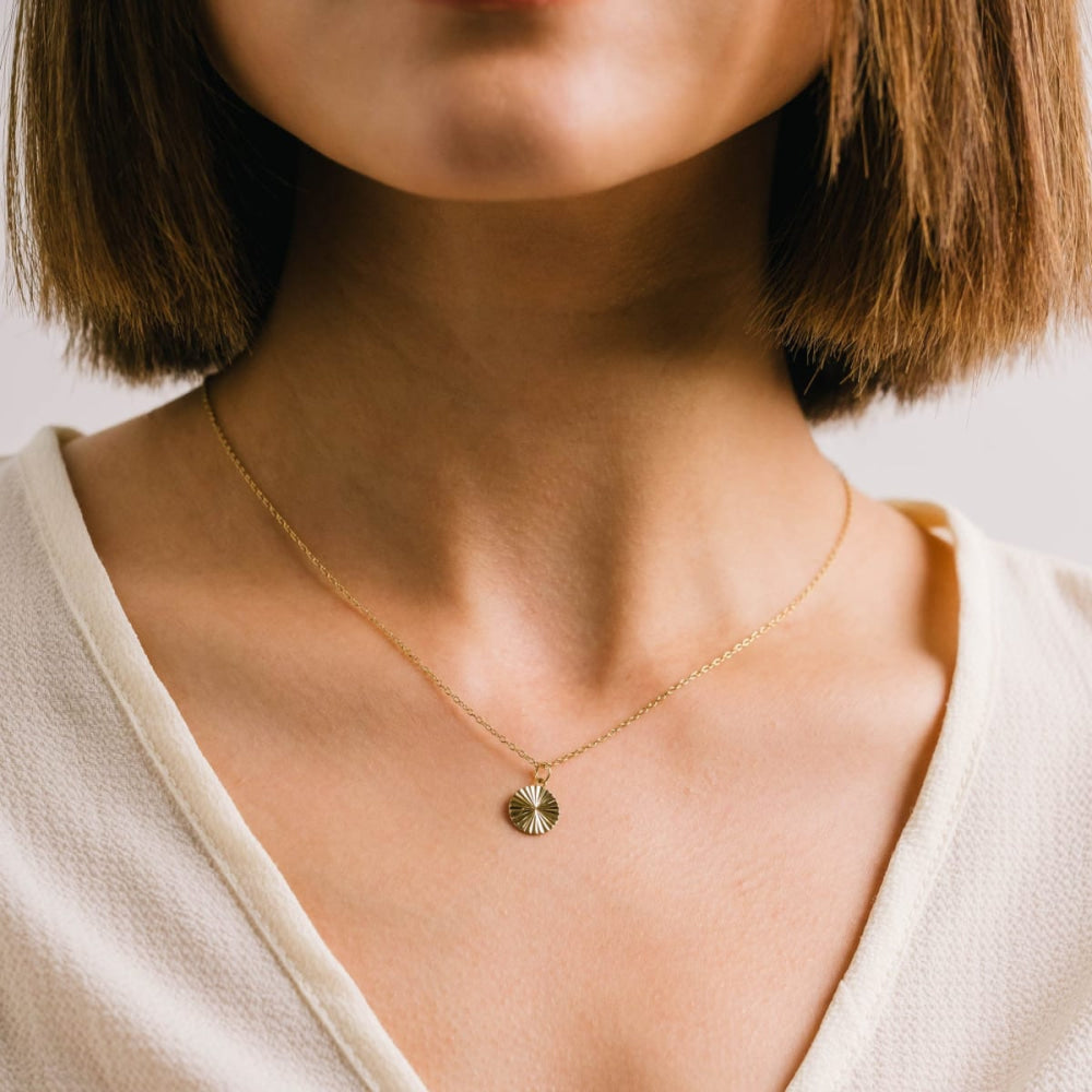 Coin Fluted Necklace - One Size - Necklace