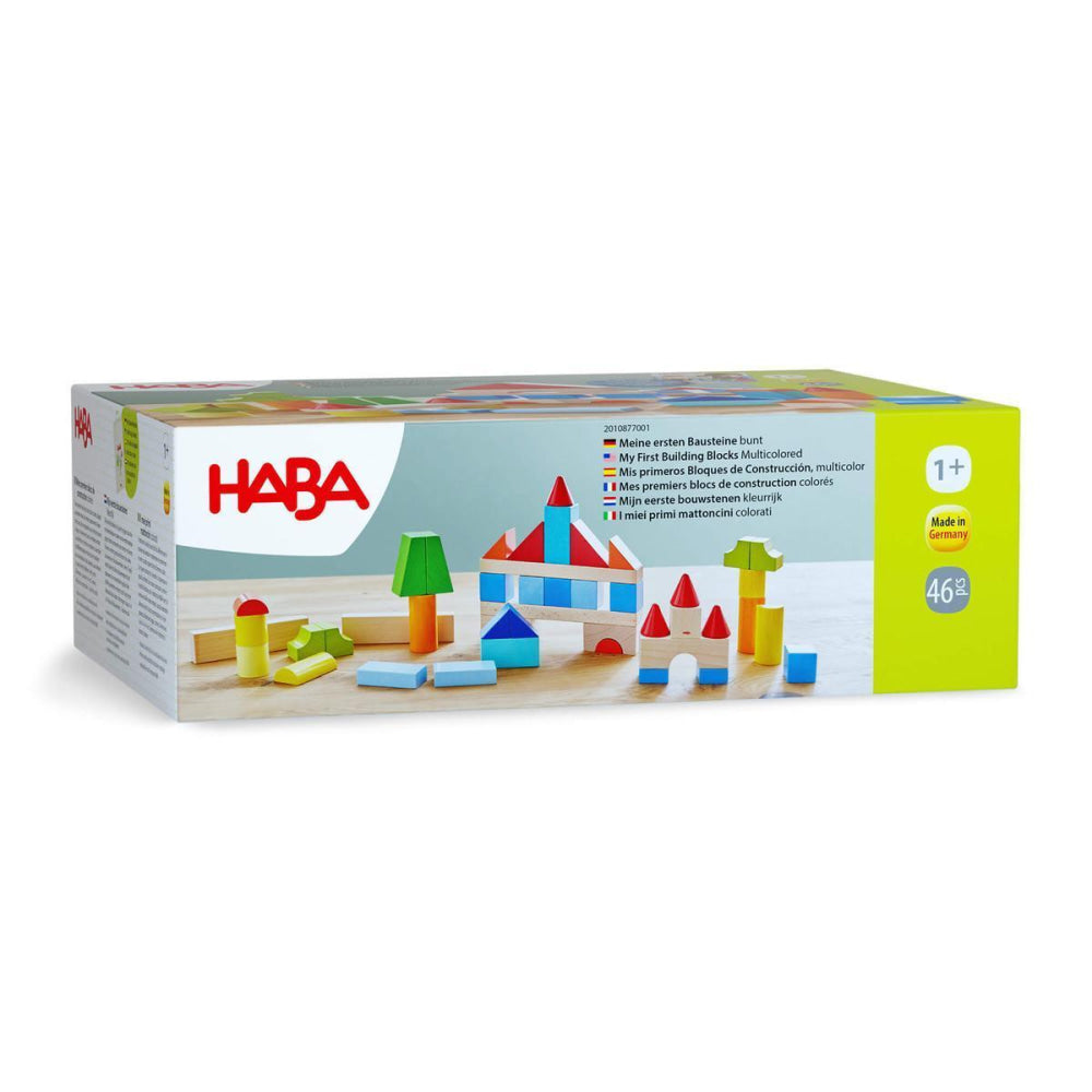 Colored Wooden Building Blocks - 46 Piece Set - ’Wooden Toy - Baby Kids Kids Adult Baby’