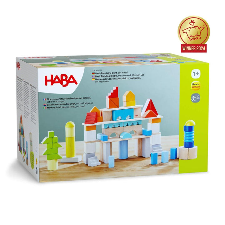 Colored Wooden Building Blocks - 85 Piece Set - ’Wooden Toy - Baby Kids Kids Adult Baby’