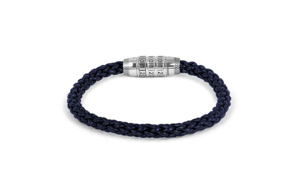 Combination Lock 777 Silver Bracelet - Blue - Medium - Bracelet