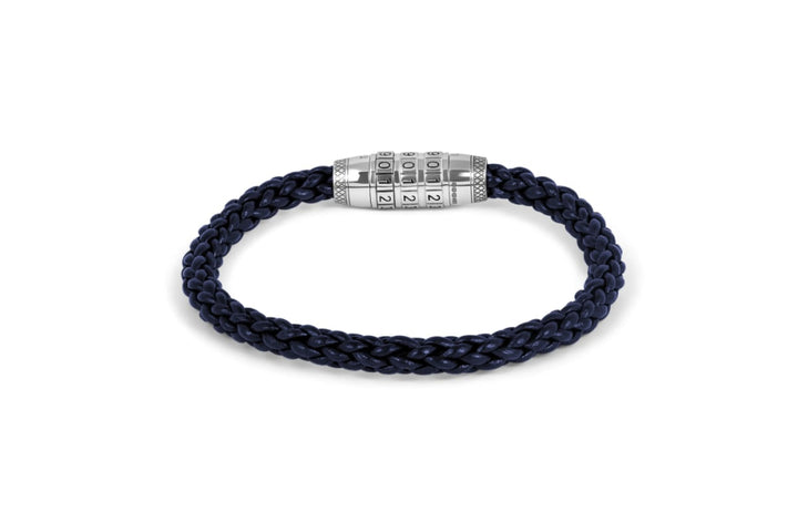 Combination Lock 777 Silver Bracelet - Blue - Medium - Bracelet