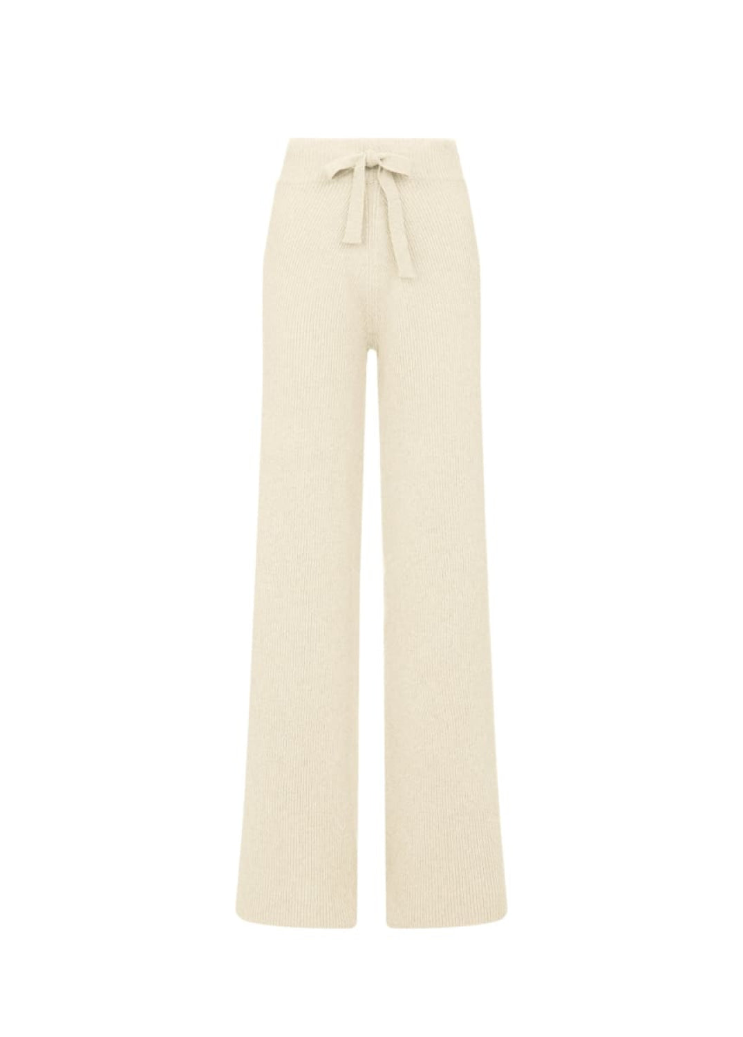 Como | Cashmere Ribbed Trousers - Cream - Trouser