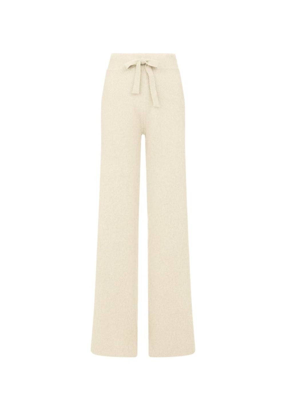 Como | Cashmere Ribbed Trousers - Cream - Trouser