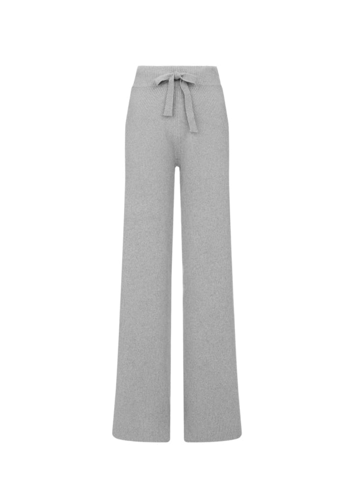 Como | Cashmere Ribbed Trousers - Grey - Trouser