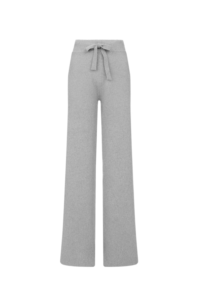 Como | Cashmere Ribbed Trousers - Grey - Trouser