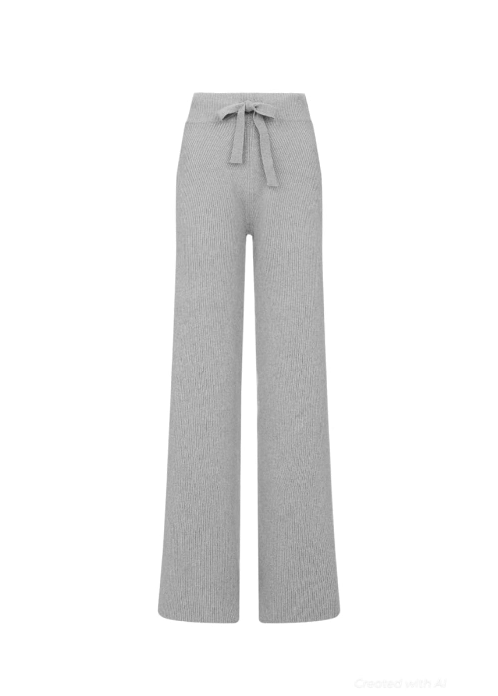 Como | Cashmere Ribbed Trousers - Grey - Trouser