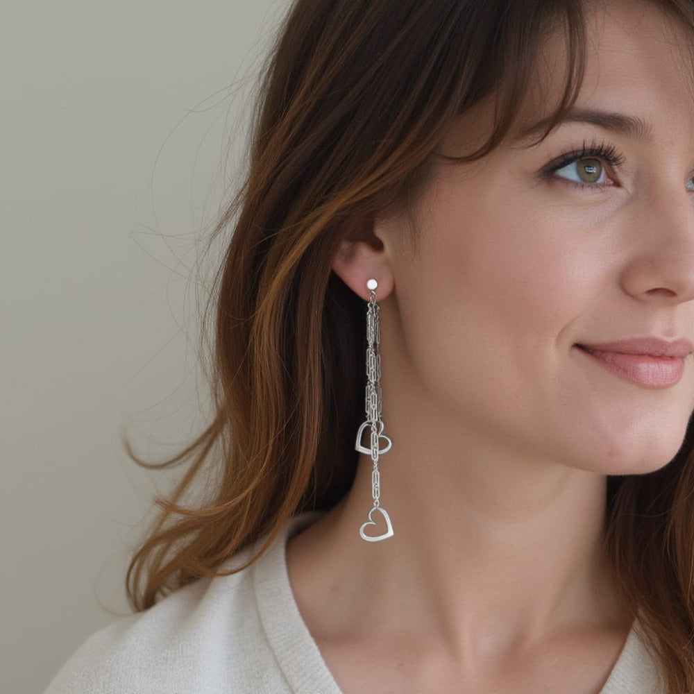 Con Amor Silver Dangle Earrings - One Size - Earrings