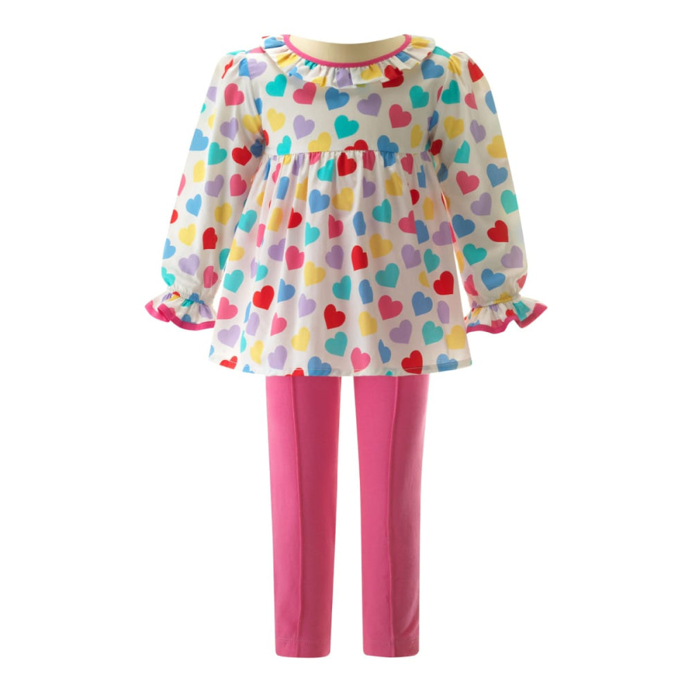 Confetti Heart Blouse & Legging Set - Blouse