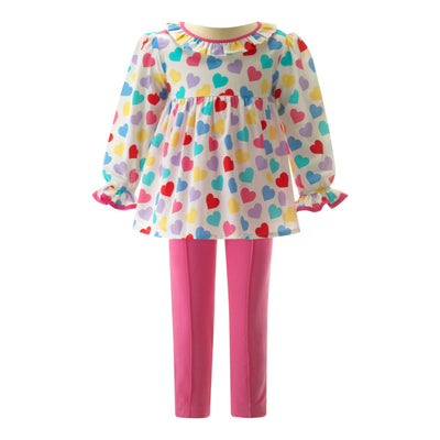 Confetti Heart Blouse & Legging Set - Blouse