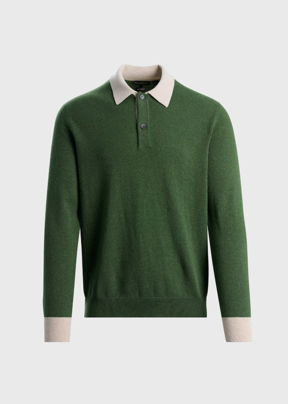 Contrast Collar & Wrist Pullover - Green - Polo
