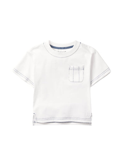 Contrast Thread Tee - White - T-shirt