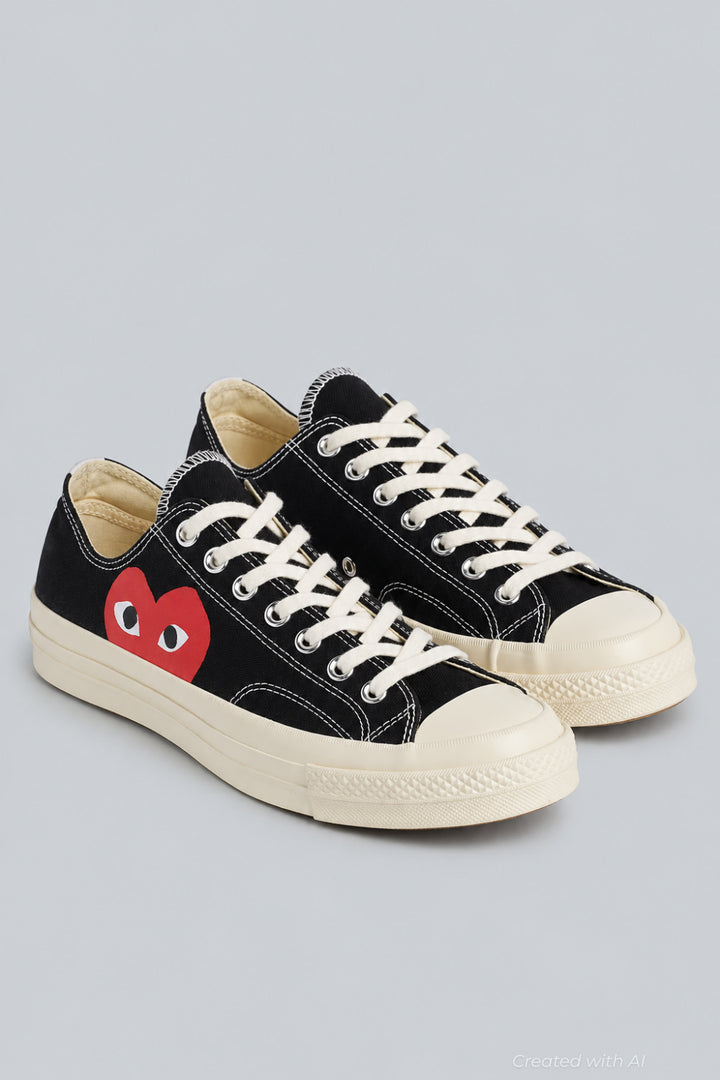 Converse Unisex Chuck Taylor Lace Up Low Top Sneakers - Black - 8 WMN / 6 MEN - Sneaker