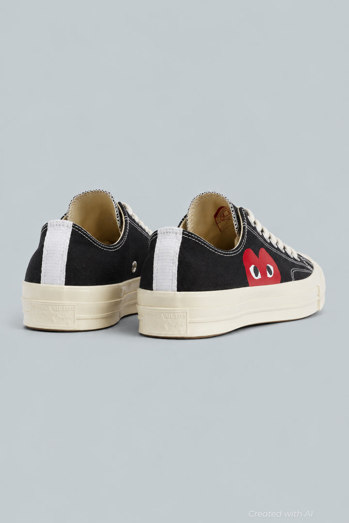 Converse Unisex Chuck Taylor Lace Up Low Top Sneakers - Black - 8 WMN / 6 MEN - Sneaker