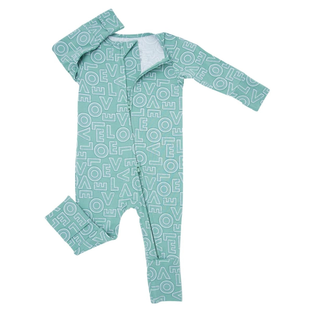 Convertible Romper - All You Need Is Love Green - Onesie