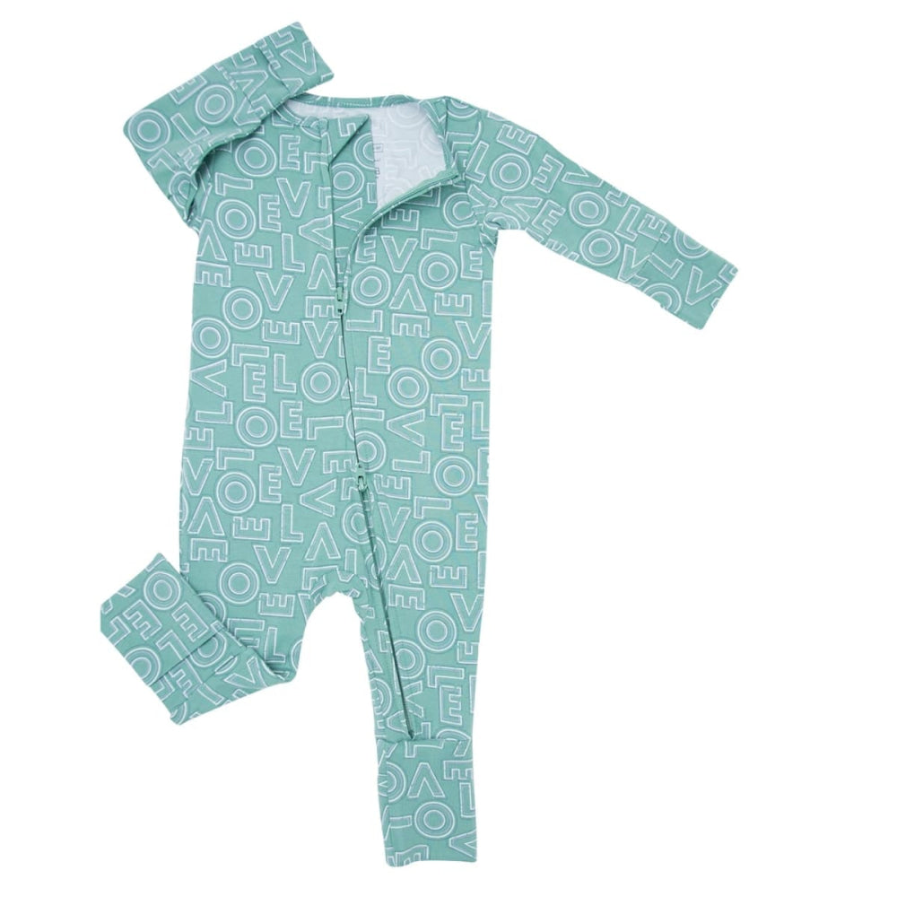 Convertible Romper - All You Need Is Love Green - Onesie