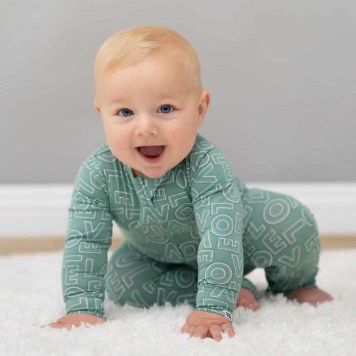 Convertible Romper - All You Need Is Love Green - Onesie