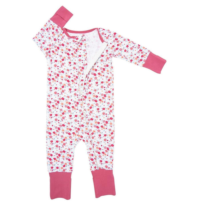 Convertible Romper - Crimson Floral - Onesie