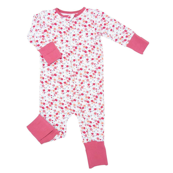 Convertible Romper - Crimson Floral - Onesie